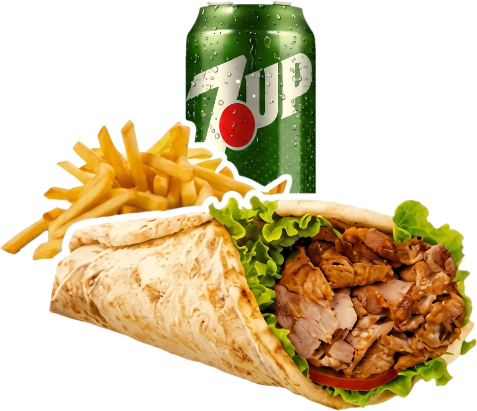 Naan kebab garni, prêt à emporter